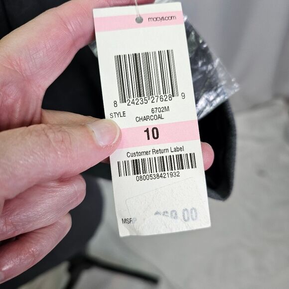 JM Collection Charcoal Gray One Button Blazer Jacket Size 10 - Picture 8 of 11